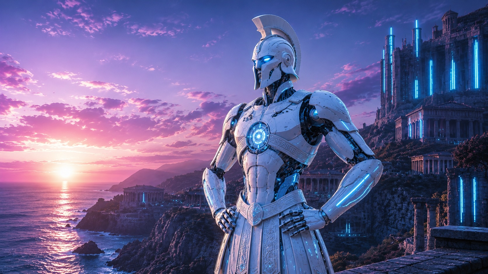 Talos watching over the rugged shoreline of Crete
